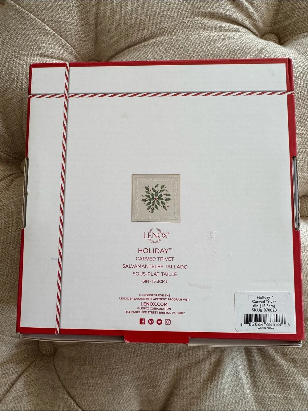 Lenox Holiday Carved Trivet NIB